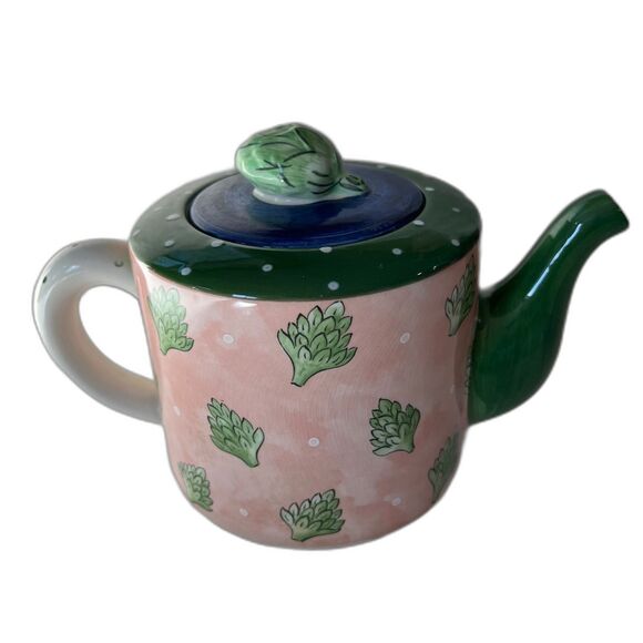 Vintage Boris D’Arc Tutti Fruitti Artichoke Teapot Essex Heather Outlaw Kurpis - Picture 1 of 8
